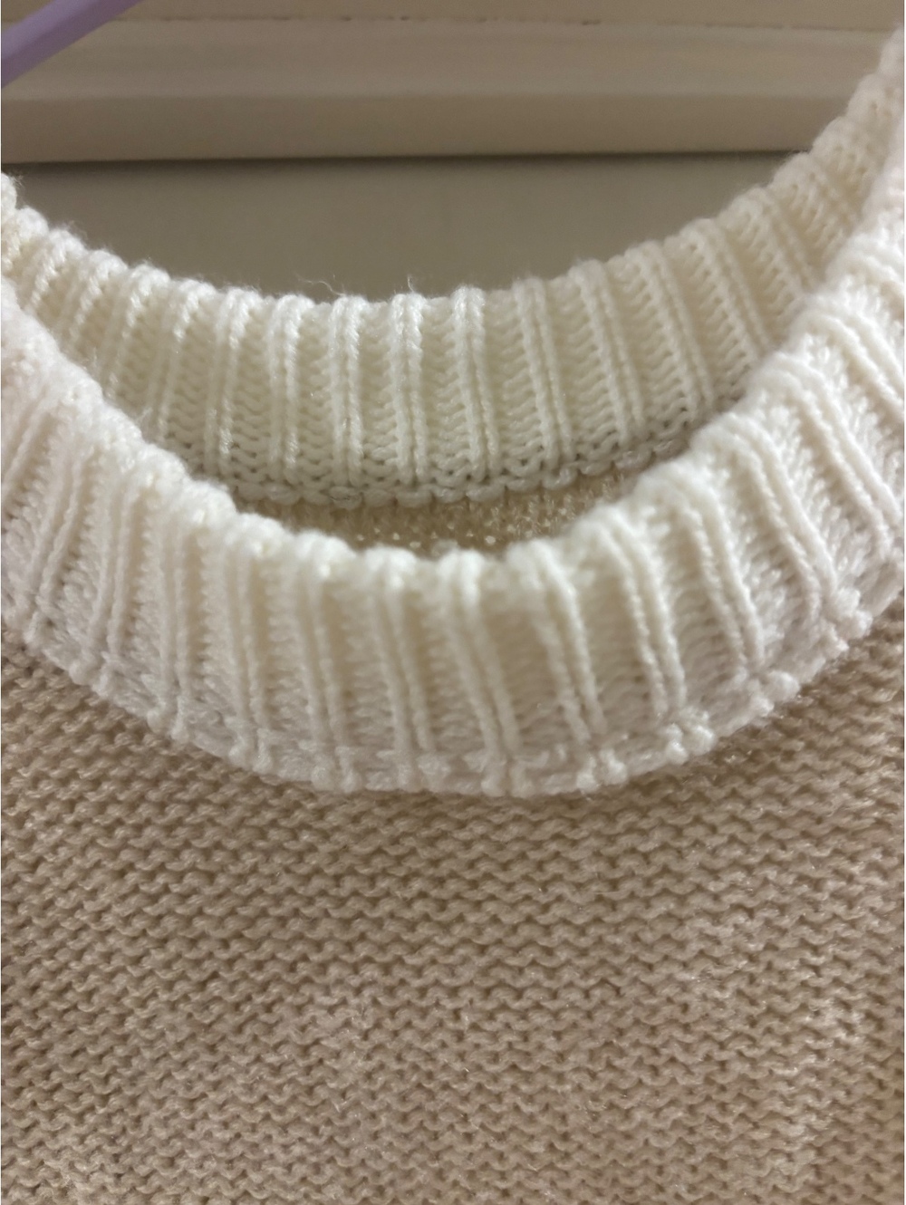 Boutique Knit Sweater Vest Beige Cream Color Block Soft Cozy Women’s S - Picture 3 of 6